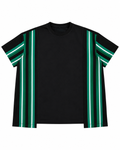 PLAYERA NEGRA CON RAYAS VERDES