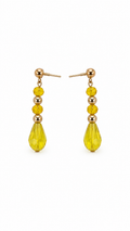 ARETES GOTA AMARILLA DE CRISTAL