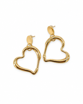 ARETES CORAZÓN DORADO MULTIFORMA