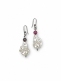 ARETES DE PERLA PLASTIFICADA CON INCRUSTACIONES DE BRILLOS