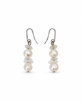 ARETES DE CUARZO Y PERLA BLANCA