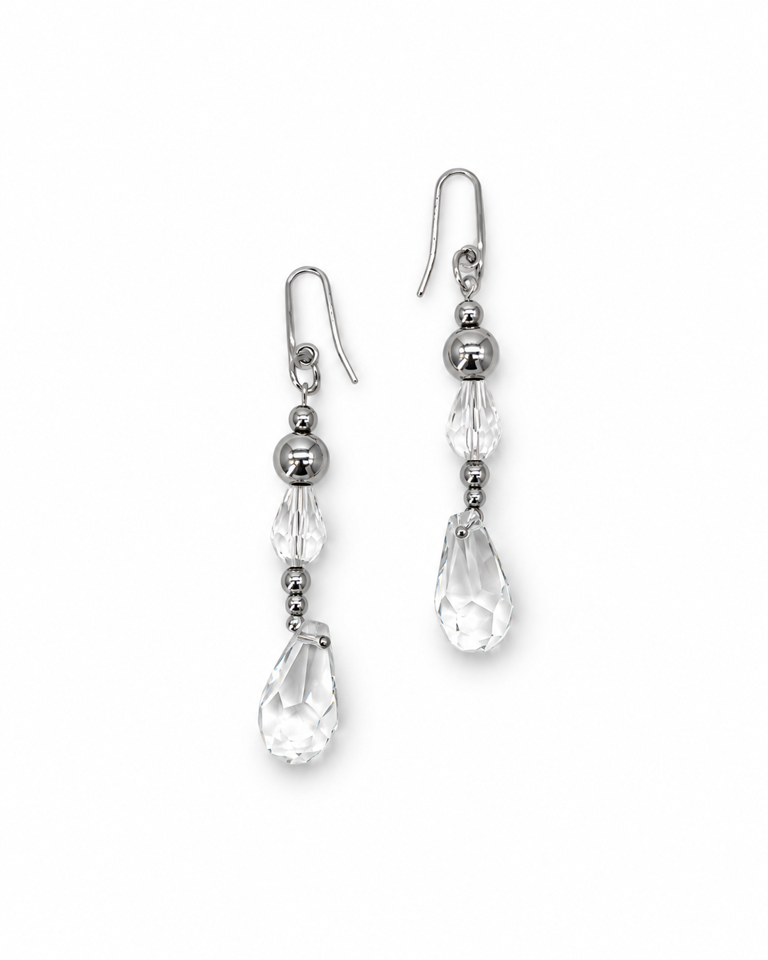 ARETES COLGANTES CRISTAL CANDELABRO Y ACERINA