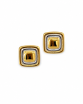 ARETES CUADRADOS DE ACERO INOX Y BAÑO DE ORO