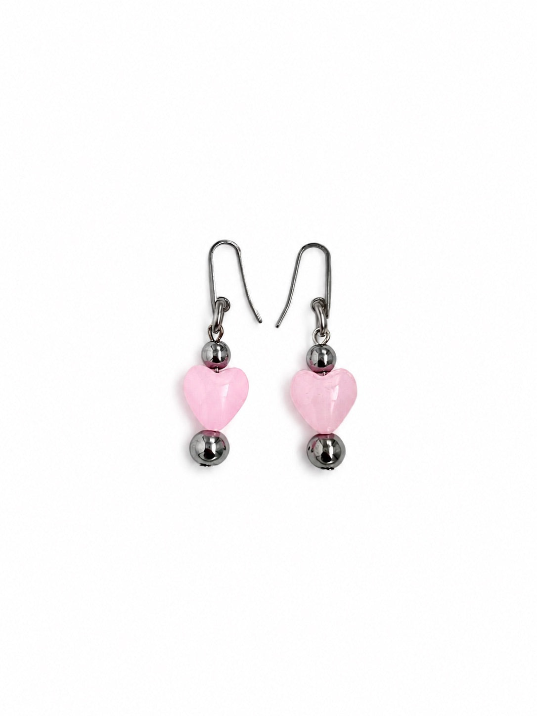 ARETES DE CORAZÓN MURANO ROSA
