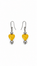 ARETES DE CORAZÓN MURANO AMARILLO