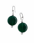 ARETES DE AGATAS VERDES REDONDAS