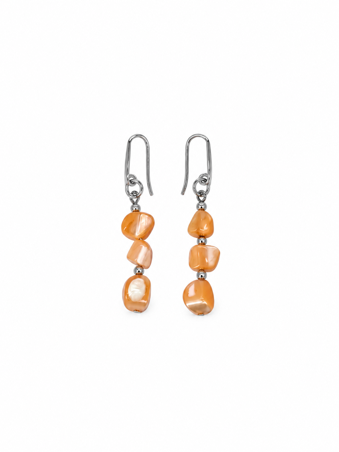 ARETES DE MADRE PERLA NARANJA