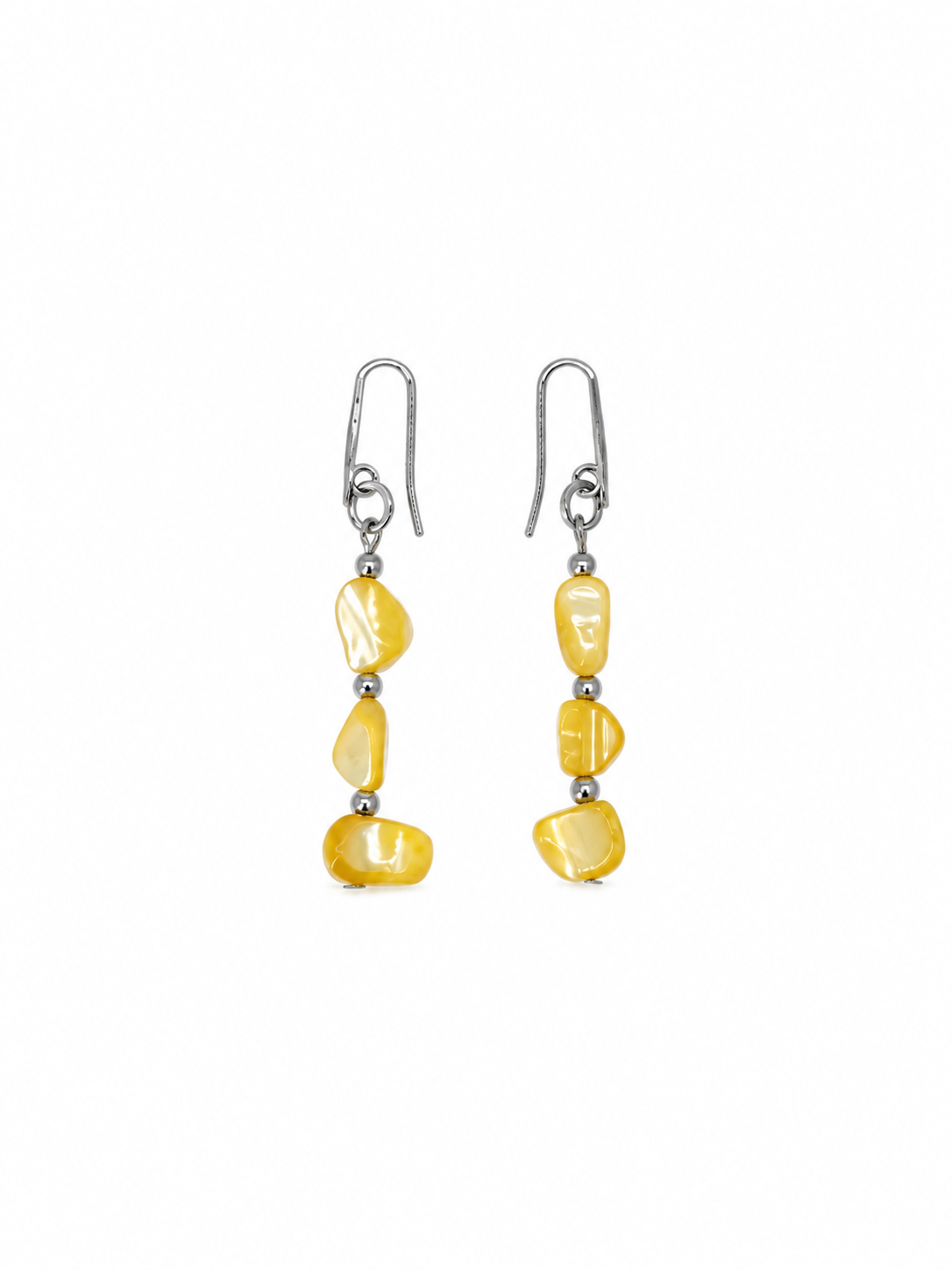 ARETES MADRE PERLA AMARILLOS