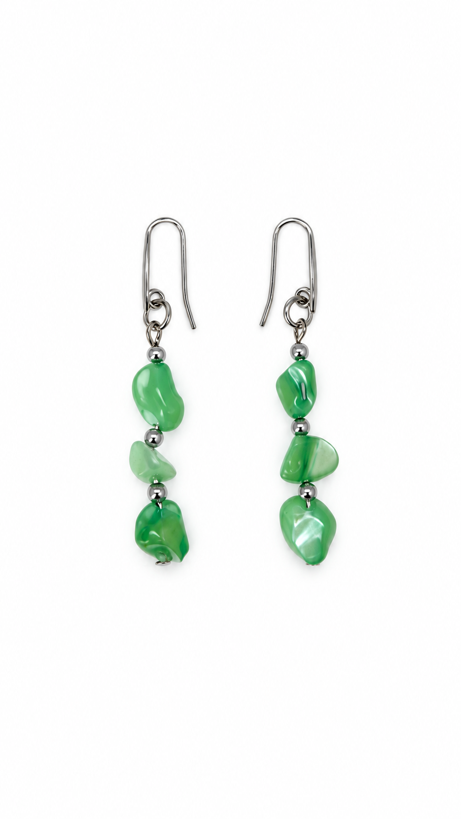 ARETES MADRE PERLA VERDES