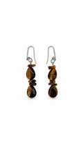 ARETES DE CUARZO OJO DE TIGRE CAFÉS