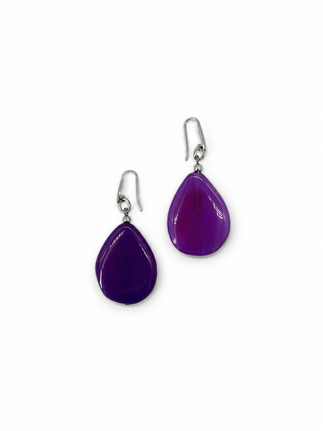 ARETES DE AGATA MORADAS