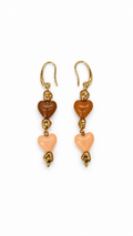 ARETES DE MURANO EN FORMA DE CORAZÓN CAFÉ