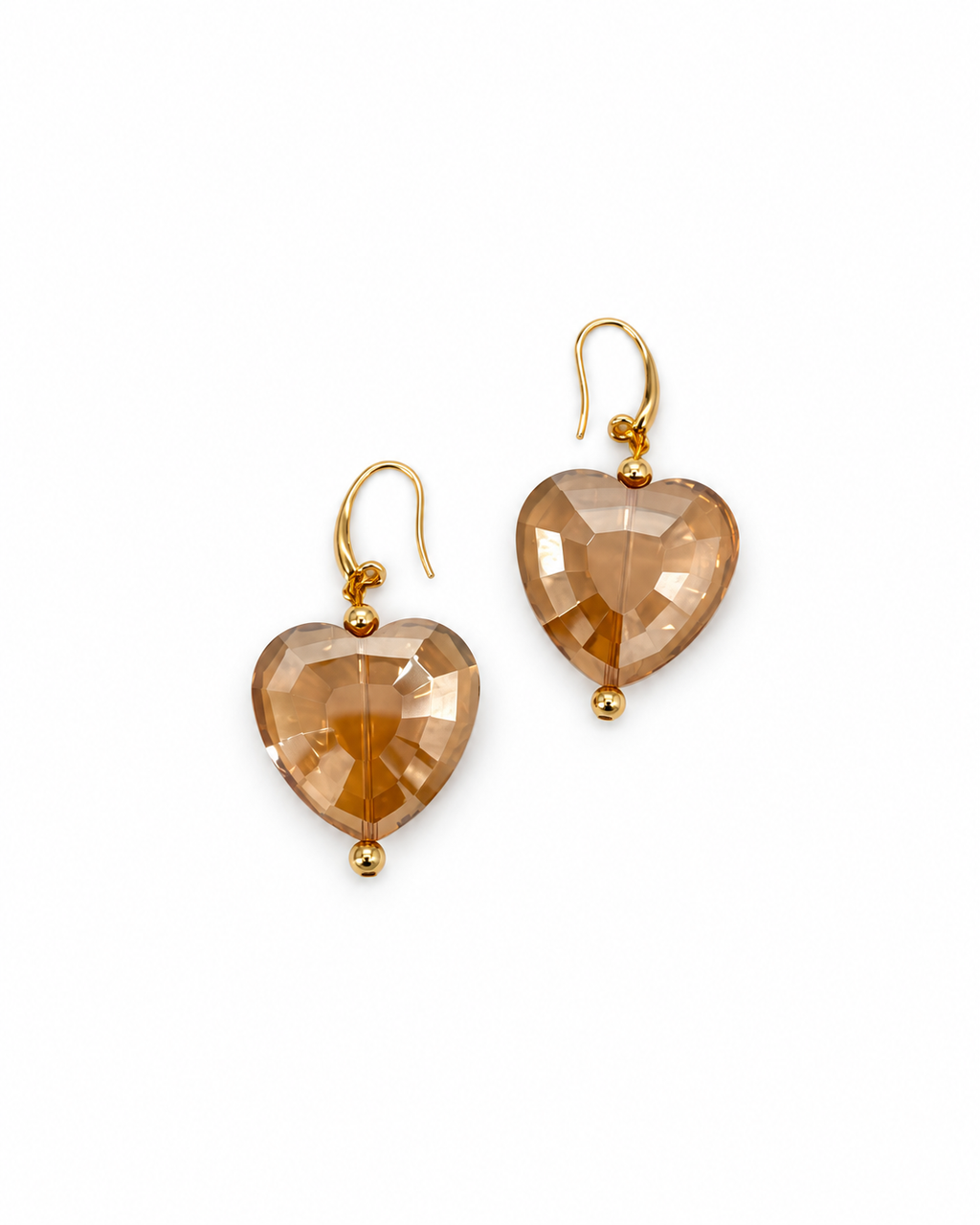 ARETES DE CRISTAL CHUNKY EN FORMA DE CORAZÓN