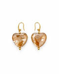 ARETES DE CRISTAL CHUNKY EN FORMA DE CORAZÓN