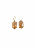 ARETES DE CRISTAL CUADRADOS CAFÉ