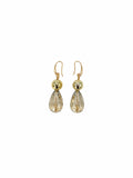 ARETES GOTA DE CRISTAL CON PLASTIPERLA DORADA
