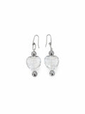 ARETES DE CORAZÓN SENCILLOS BLANCOS CON ACERINA