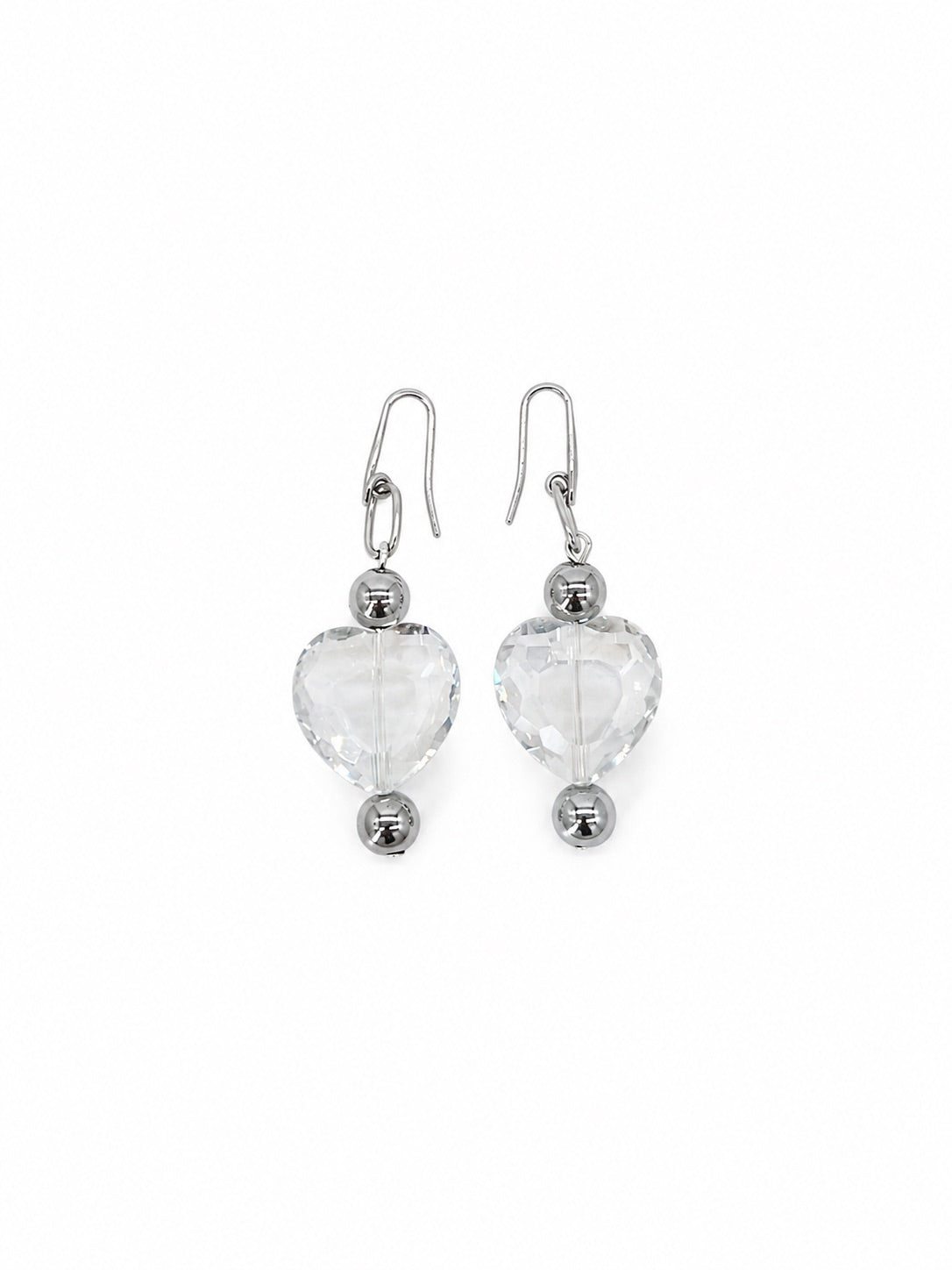 ARETES DE CORAZÓN SENCILLOS BLANCOS CON ACERINA