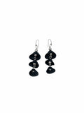 ARETES TRIPLES CON CONCHA NEGRA Y ACERINA