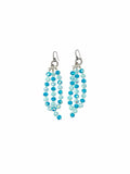 ARETES LARGOS TRIPLES DE CRISTAL AZUL