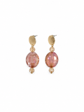 ARETES DE CRISTAL ROSA MEDIANOS SENCILLOS