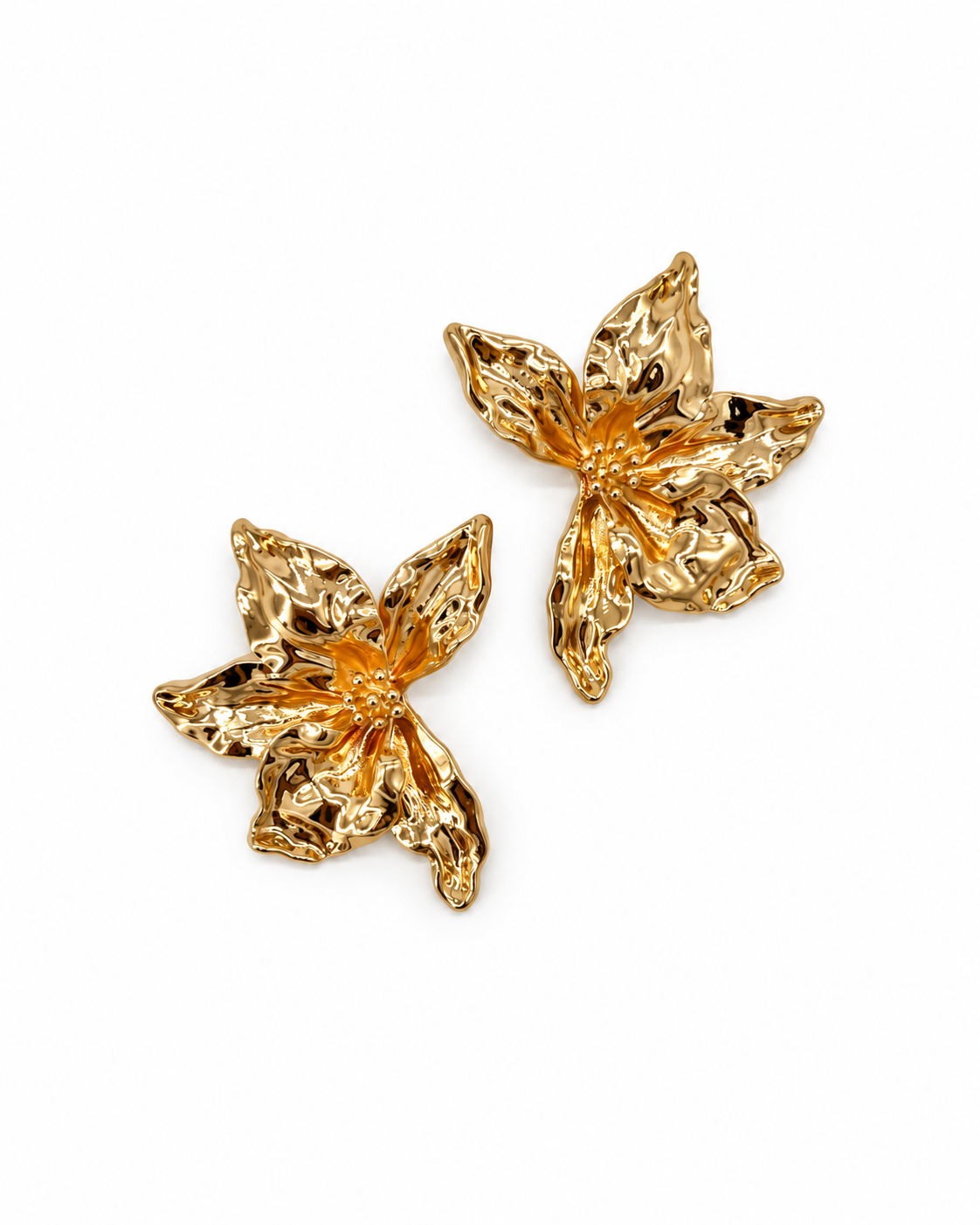ARETES NOCHE BUENA DORADOS