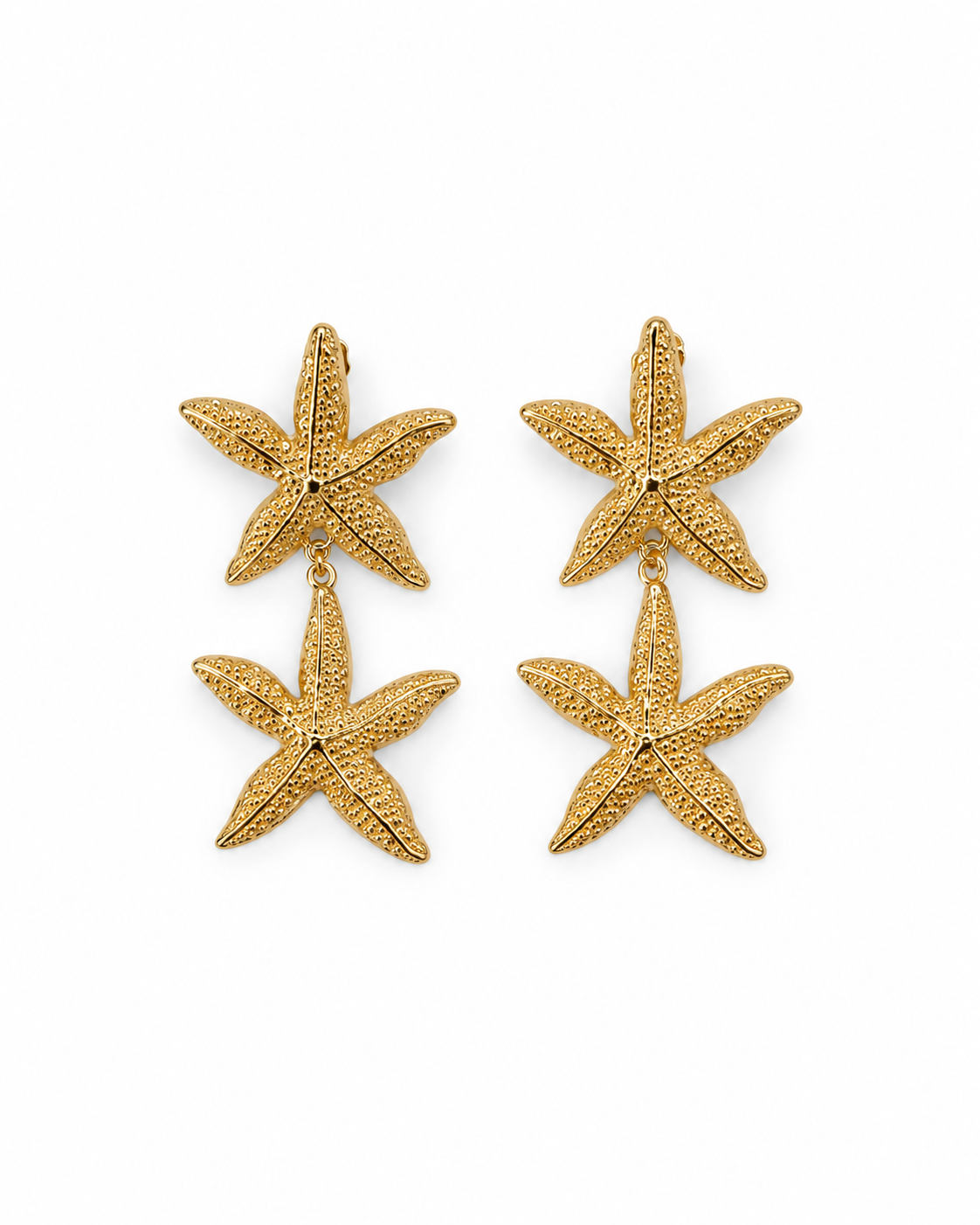 ARETES DE ESTRELLAS DE MAR DORADOS