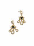 ARETES OJOS TURCOS DORADOS CON PERLA BLANCA
