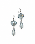 ARETES DIAMANTE Y GOTA DE CRISTAL AZUL