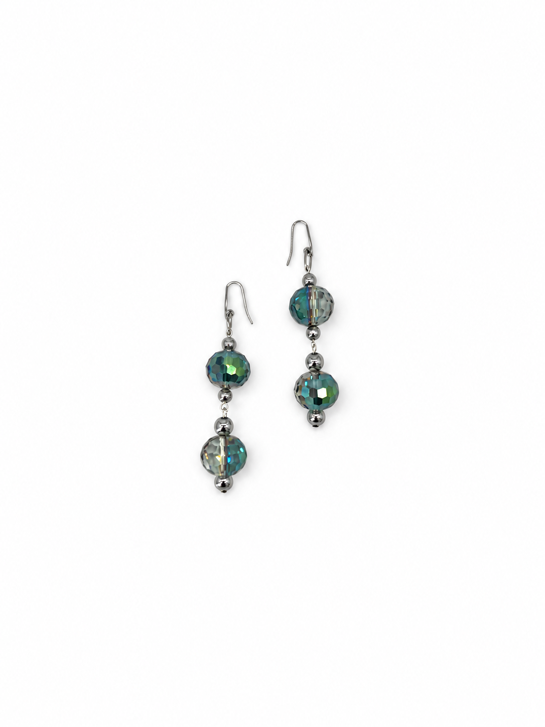 ARETES DE DOBLE BOLA DISCO LARGO