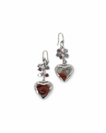ARETES CASTACADA DE CORAZONES CON CORAZÓN DE ACERO INOX