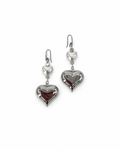 ARETES CORAZÓN BLANCO Y CORAZÓN CHUNKY DE ACERO INOX