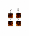 ARETES DOBLE CUADRO CHUNKY CAFÉS