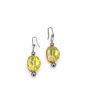ARETES DE CRISTAL AMARILLO Y ACERINA
