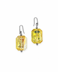 ARETES DE CRISTAL RECTANGULAR AMARILLO