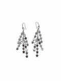 ARETES CASCADA DE ESTRELLAS DE ACERINA PLATEADOS