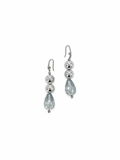 ARETES GOTA DE CRISTAL CON PLASTIPERLA DOBLE PLATEADA