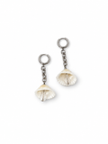 ARETES DE CONCHA CON GOTA DE CRISTAL TRANSPARENTE