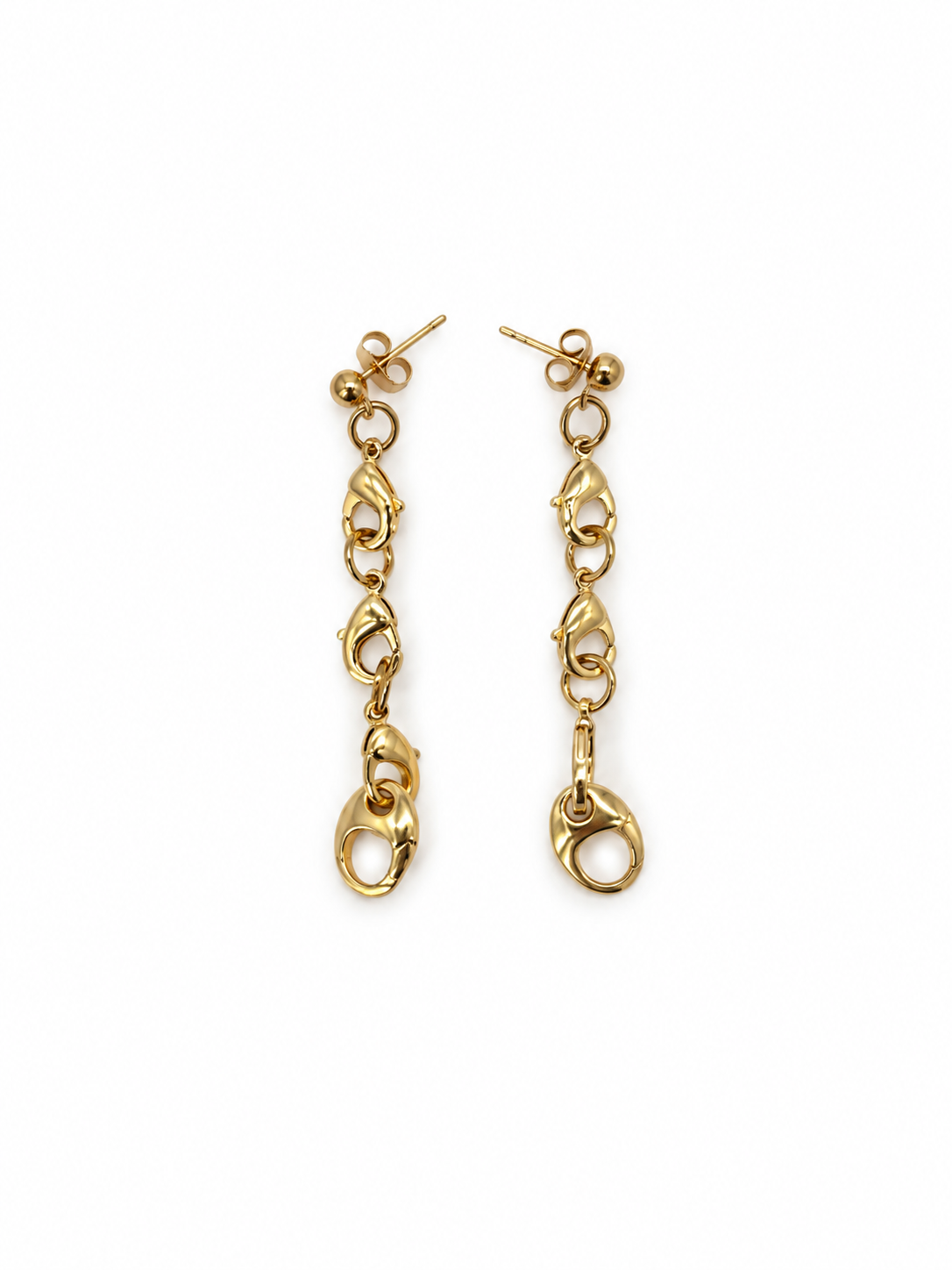 ARETES DE PERICOS DORADOS