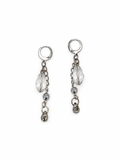 ARETES DE GOTA DE CRISTAL Y ACERINA
