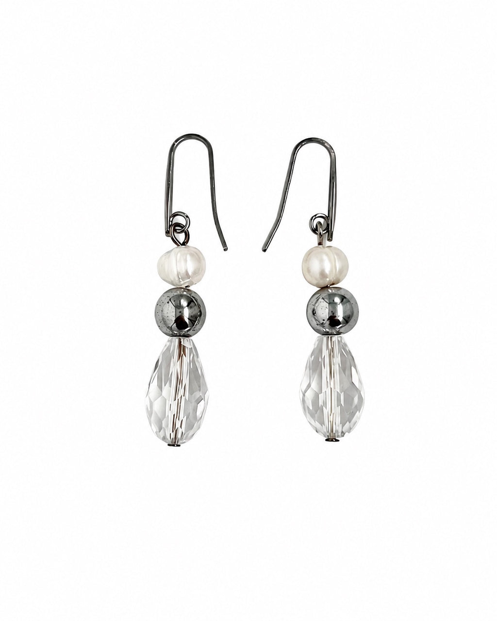 ARETES GOTA CRISTAL, PERLA Y ACERINA