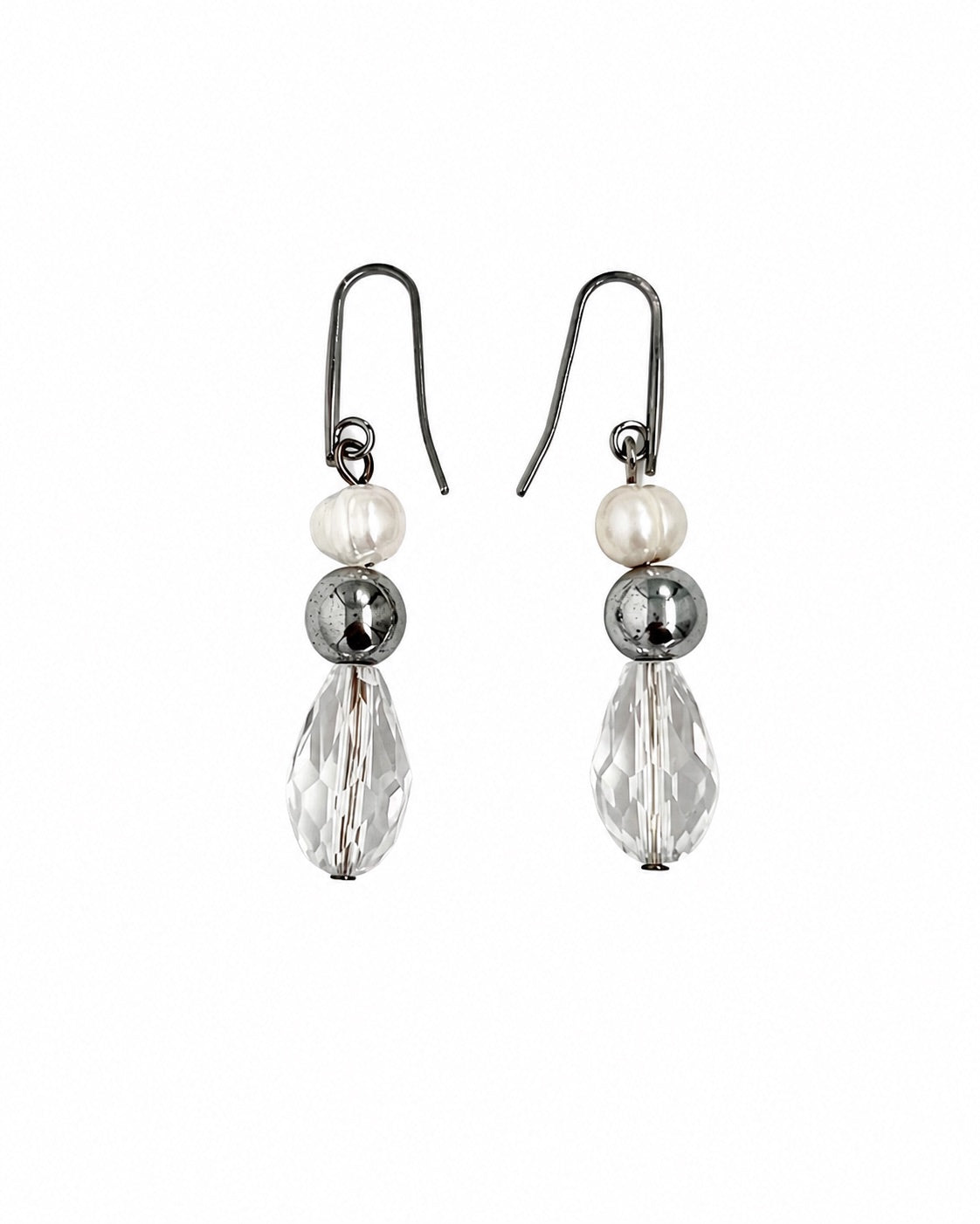 ARETES GOTA CRISTAL, PERLA Y ACERINA