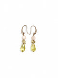ARETES DE AGATA MINI CON GOTA AMARILLA CRISTAL