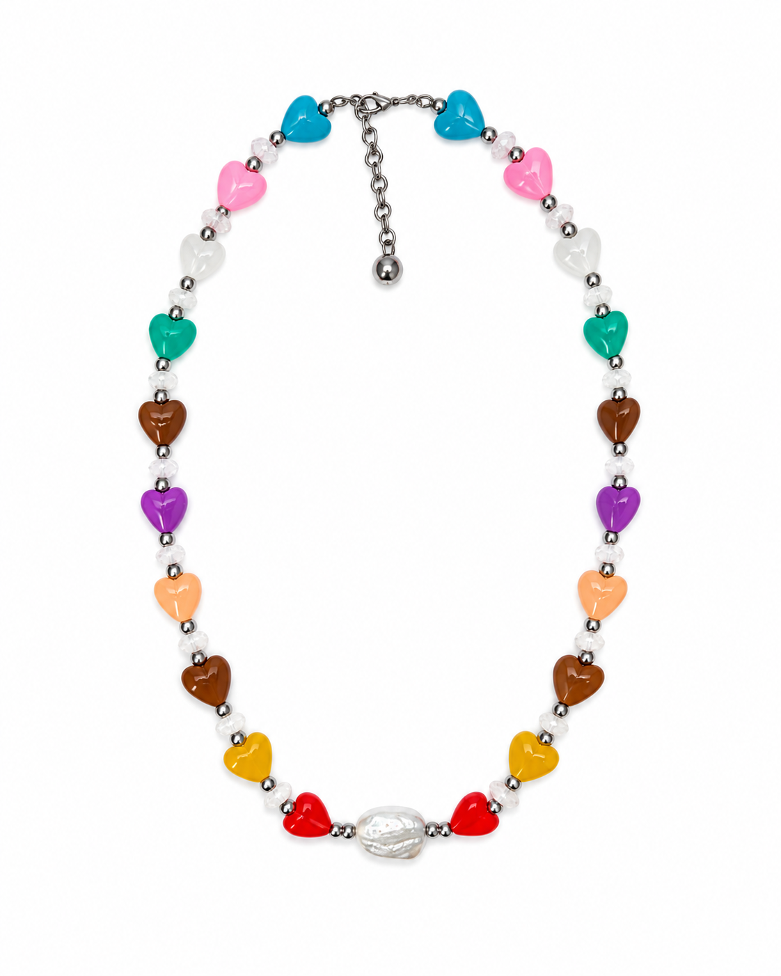 COLLAR LARGO DE CORAZONES DE MURANO - PRIDE -