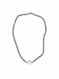 COLLAR CRISTAL DE CUBOS AZUL CON CUARZO TRANSPARENTE