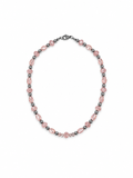 COLLAR CRISTAL ROSA CON ACERINA Y GOTAS TORNASOL