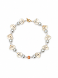 COLLAR DE CONCHAS NATURALES Y PLASTI PERLA BLANCA