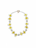 COLLAR CONCHAS NATURALES Y CRISTAL AMARILLO
