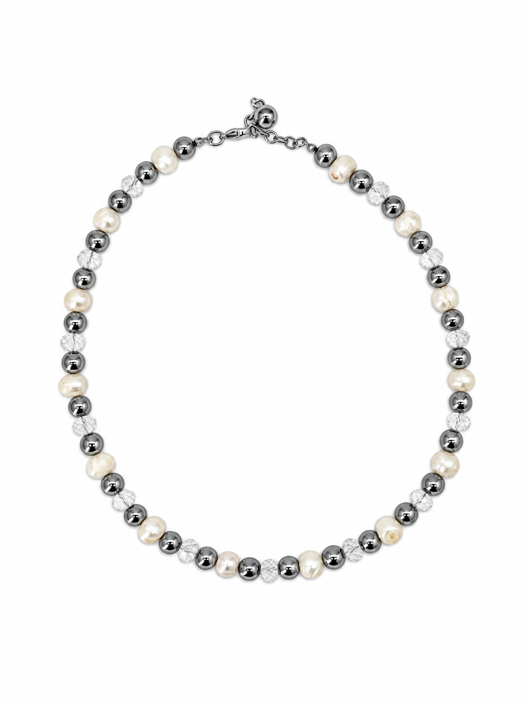 COLLAR DE PERLAS CON ACERINA Y CRISTAL