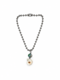 COLLAR CHUNKY CON DIJE DE CARACOL Y BOLA DISCO DE COLORES